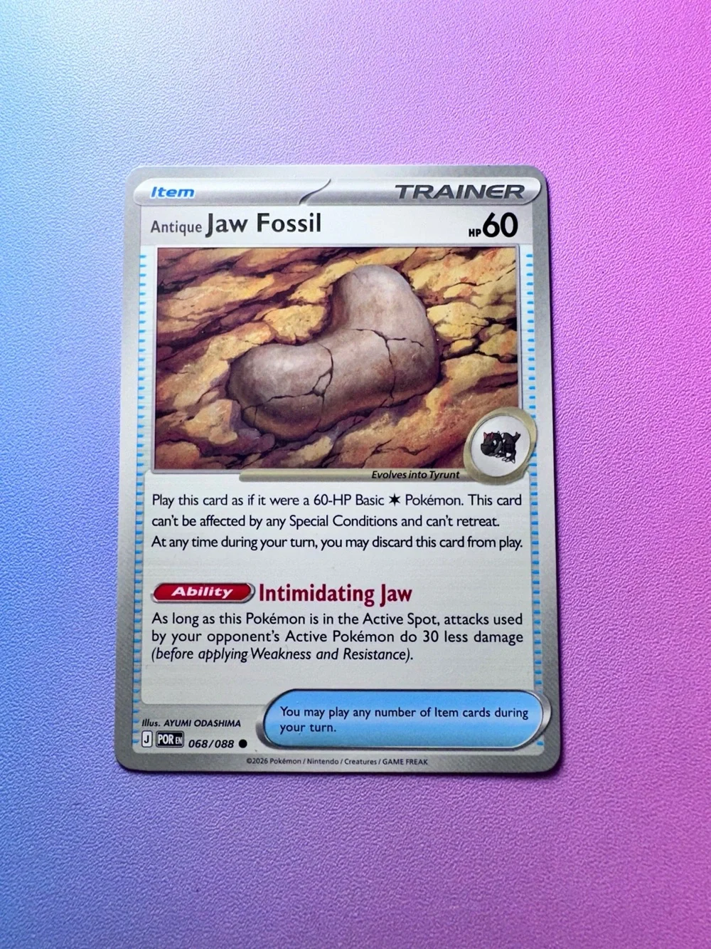 antique jaw fossil - 068/088 (common) — pokemon: perfect order